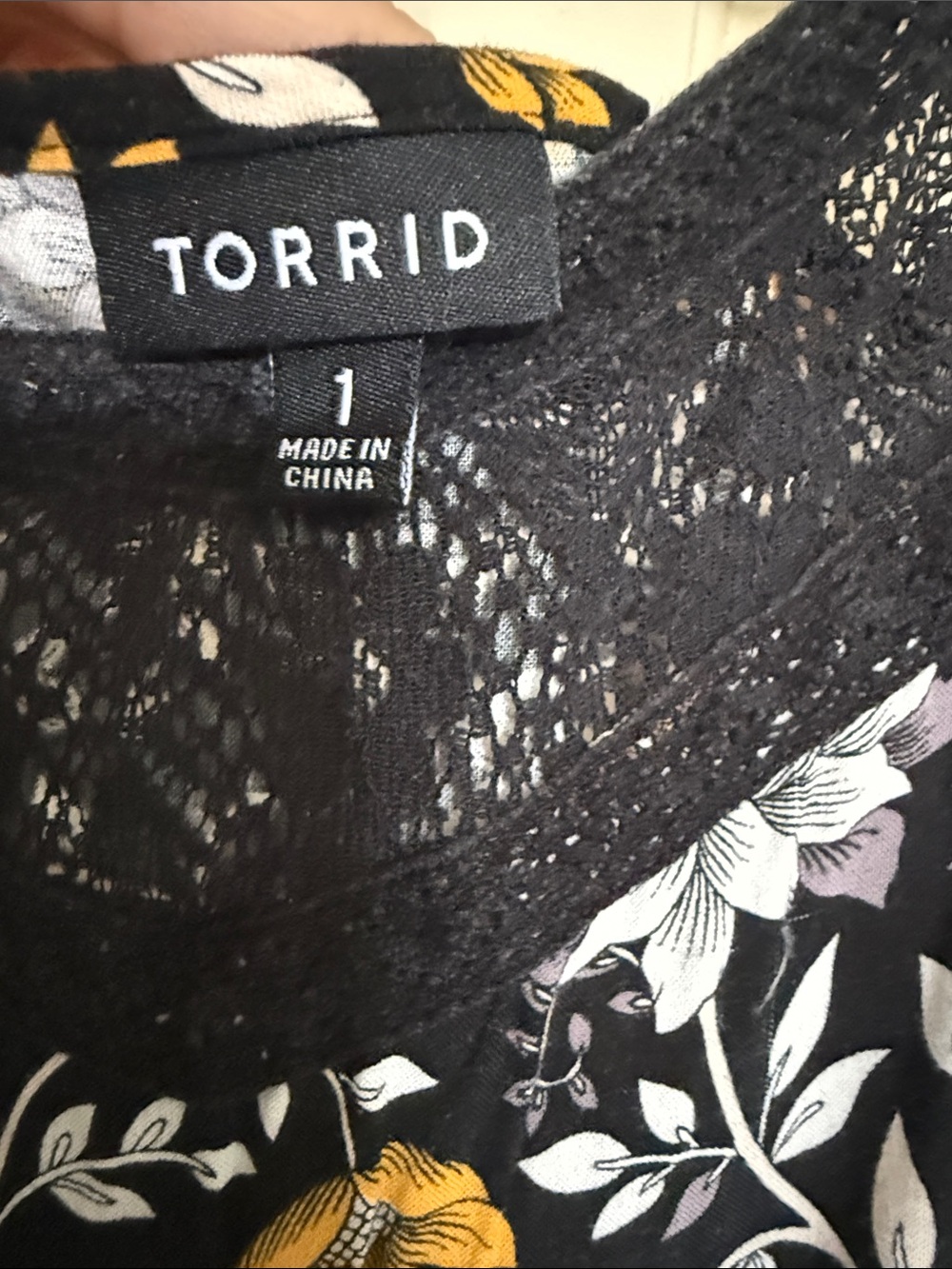 Torrid Black Floral Midi Dress with Yellow Accents - Picture 5 of 6